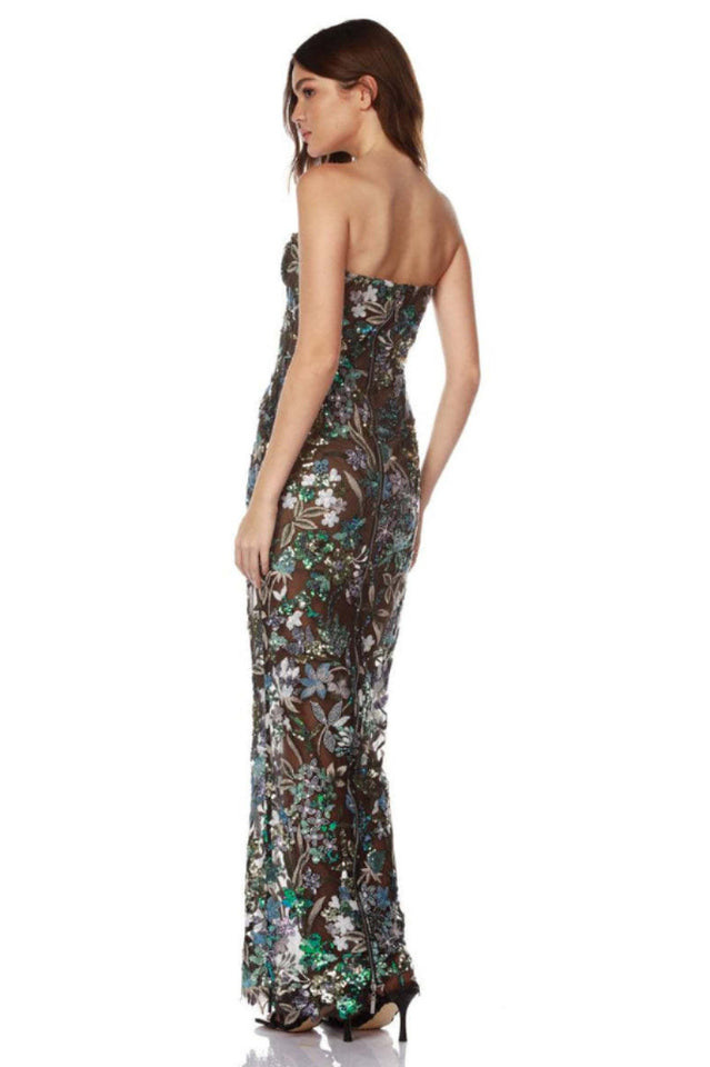 Kamames Strapless Floral Sequined Maxi Dress | Dress In Beauty