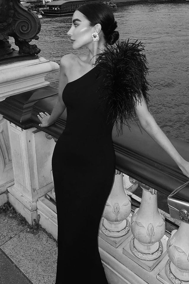 Lara Maxi Feather Dress | Dress In Beauty