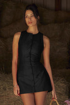 Fit and Flare Linen Blend Dress - View 9 | WEUXS
