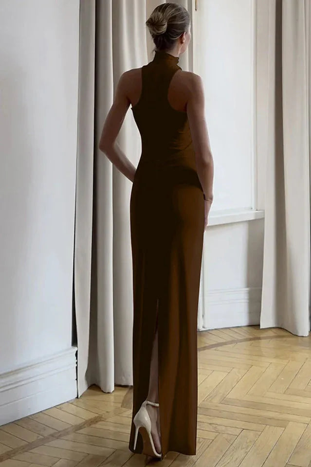 Beaded halter neck floor length dress - View 15 | WEUXS