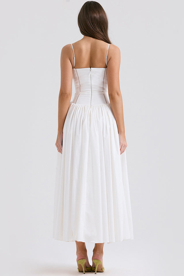 Isabella White Cotton Sundress | Dress In Beauty