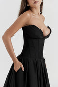 Lady Black Strapless Midi Dress | Dress In Beauty