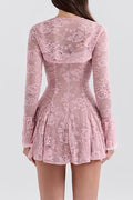 Alice Pink Lace Mini Dress | Dress In Beauty