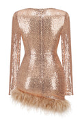 Daria Sequin Feather Mini Dress | Dress In Beauty