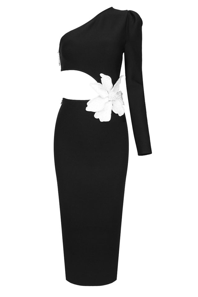 Angelica One-Shoulder Flower Appliqué Dress | Dress In Beauty