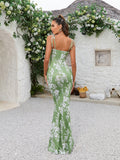Floral Print Maxi Dress with Tie Shoulder Straps - View 32 | WEUXS