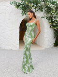 Floral Print Maxi Dress with Tie Shoulder Straps - View 33 | WEUXS