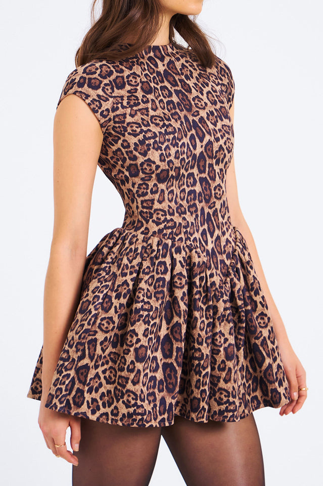 Jacqueline Backless Cheetah Print Mini Dress | Dress In Beauty