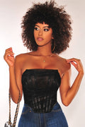 Mesh Boned Corset Top - Dress In Beauty