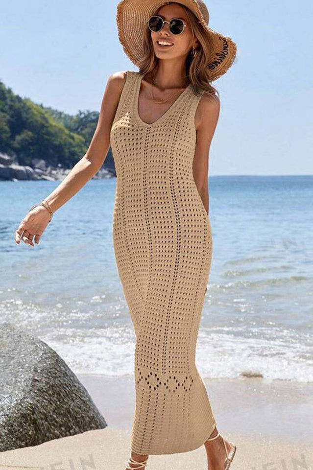 Hollow Out Sleeveless Sweater Dress | Dress In Beauty