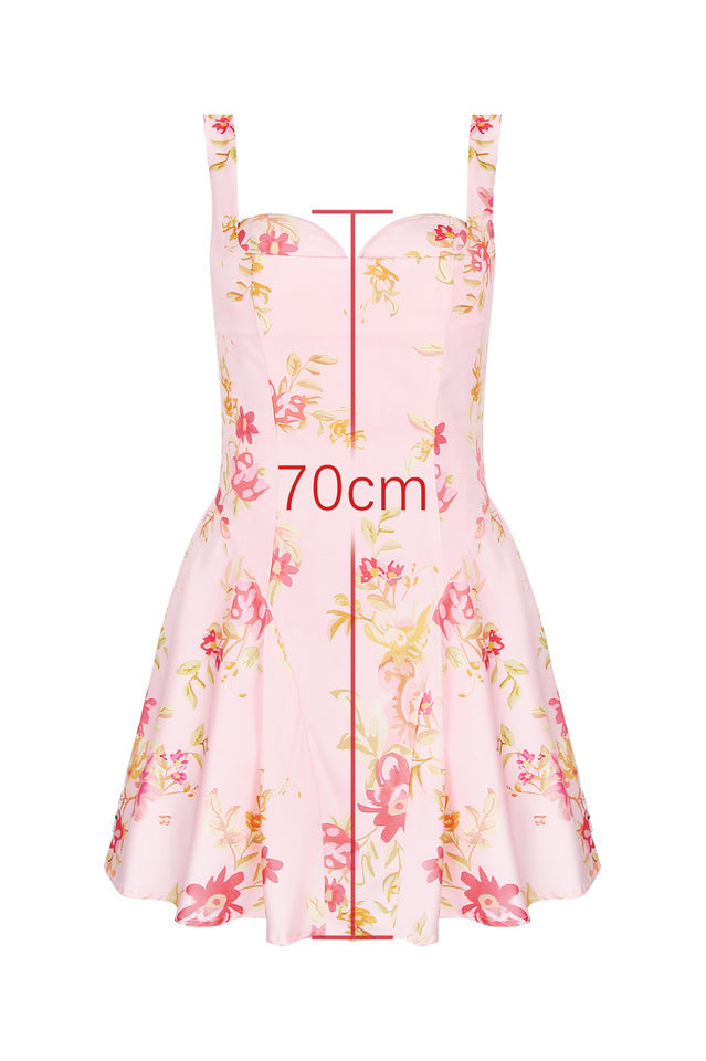 Bunny Peach Poppy Print Twill Mini Dress | Dress In Beauty