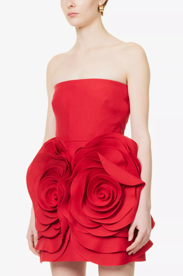 Ayat Strapless Flower Mini Dress | Dress In Beauty