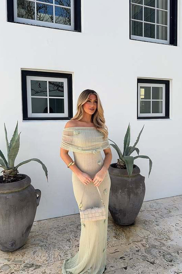 Brooke Off Shoulder Flower Knit Dress | Dress In Beauty