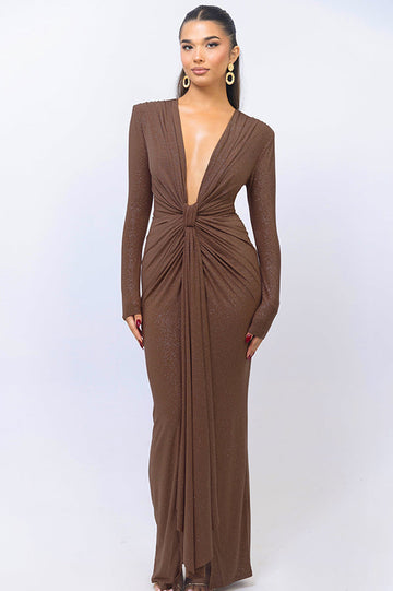 Deep V Neck Long Dress | Dress In Beauty