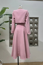 Women's Cropped Jacket Midi Dress Set - View 9 | WEUXS