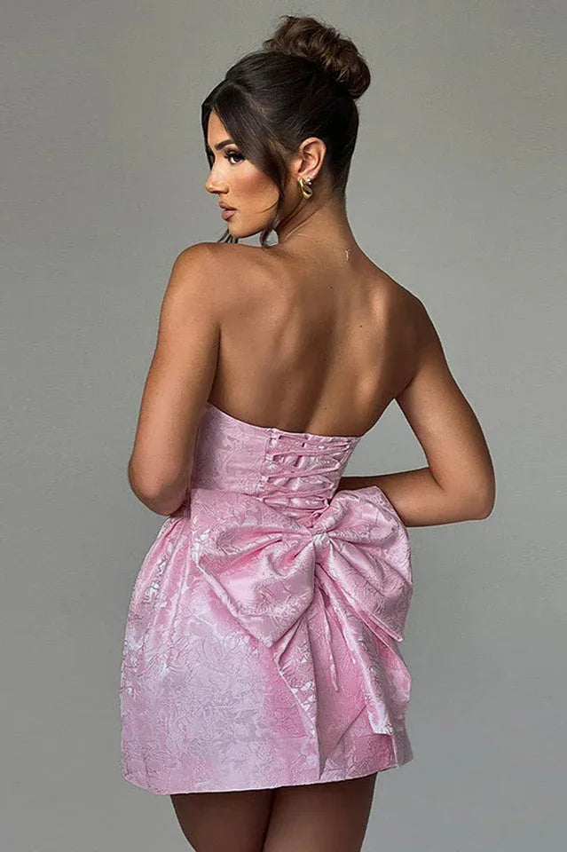 Jacquard Bow Mini Dress Secondary image