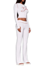 Zipper V-Neck Hoodie and Track Pant Set - View 18 | WEUXS
