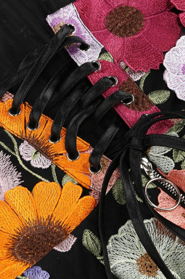 Floral 3D Embroidery Tube Mini Dress | Dress In Beauty