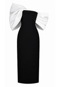 Delancy Bowknot Contrast Midi Dress | Dress In Beauty