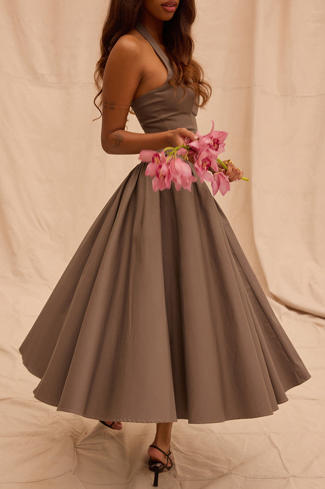 Coquette Scarlet Halter Midi Dress | Dress In Beauty