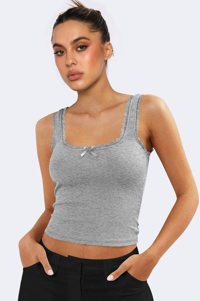 Lace Detailed Square Neck Top | Dress In Beauty