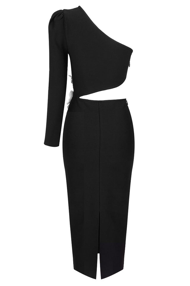 Angelica One-Shoulder Flower Appliqué Dress | Dress In Beauty