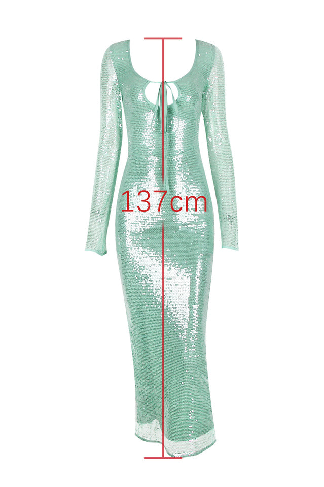 Titania Seafoam Sequin Maxi Gown | Dress In Beauty