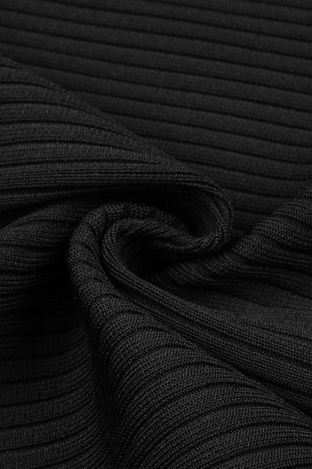 Ribbed knit mini dress with zipper collar - View 19 | WEUXS