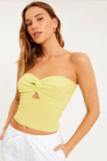 Merlaine Strapless Knotted Knit Crop Top | Dress In Beauty
