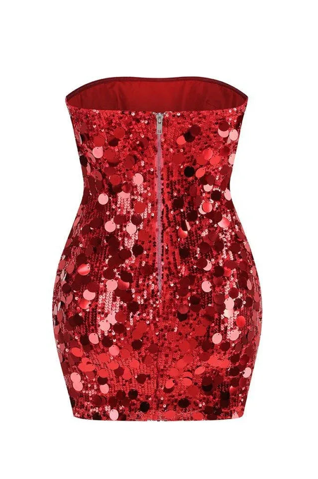 Sequin Strapless Mini Dress - View 13 | WEUXS