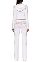 Zipper V-Neck Hoodie and Track Pant Set - View 19 | WEUXS