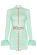 Camilla Pistachio Ruffle Cuff Mini Dress | Dress In Beauty