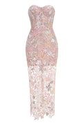 Kamames Strapless Floral Sequined Maxi Dress | Dress In Beauty