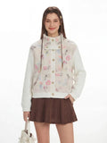 Floral Sherpa & Cable Knit Spliced Jacket - WEUXS