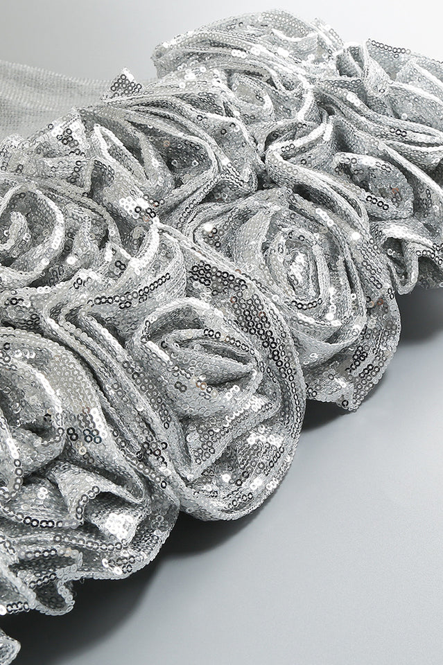 Faye Sequin Flower Mini Dress | Dress In Beauty