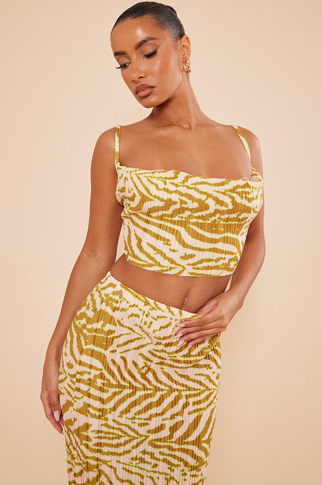 Plisse Strappy Cow Neck Top + Skirt Set | Dress In Beauty