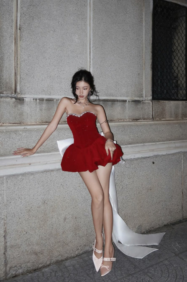 Cookie Strapless Bow Mini Dress | Dress In Beauty