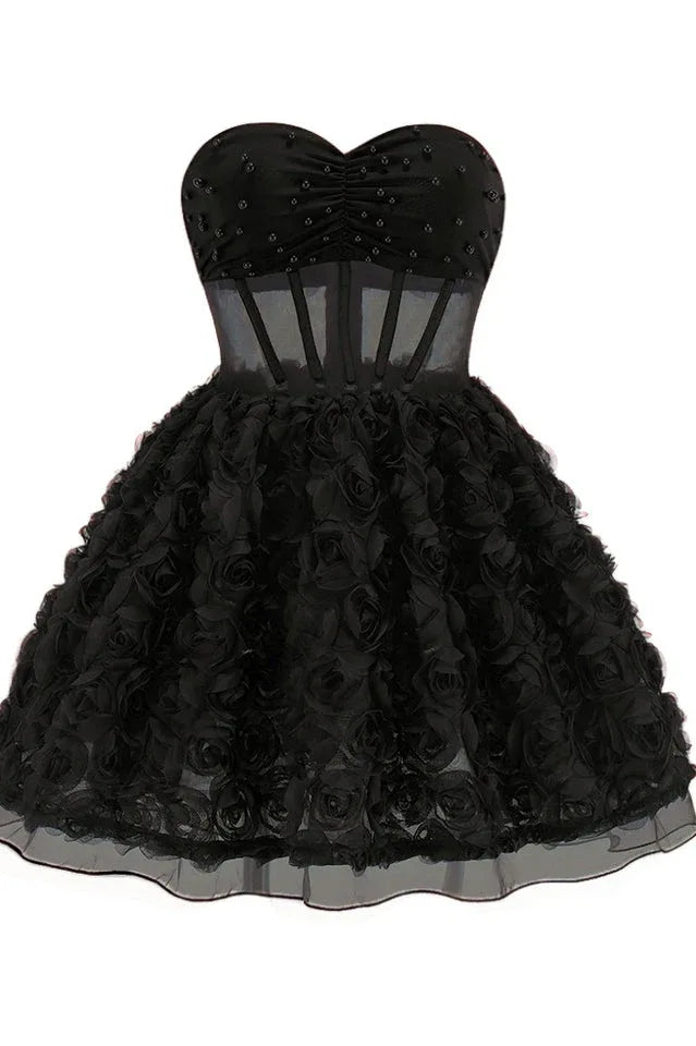 Floral A-Line Corset Dress - View 17 | WEUXS