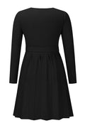 Surplice Neck Tie Front Pleated Sweater Dress | Dress In Beauty