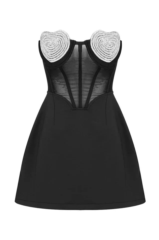 Crystal Heart Mini Dress - View 17 | WEUXS