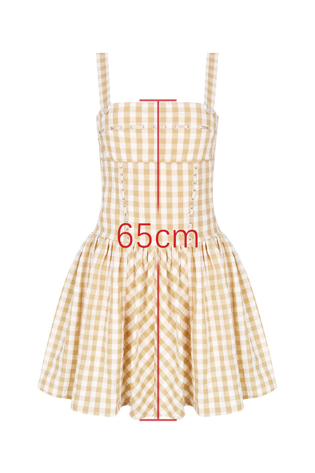 Isadora Gingerbread Gingham Mini Dress | Dress In Beauty