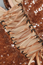 Floral Sequin A-Line Corset Dress - View 12 | WEUXS