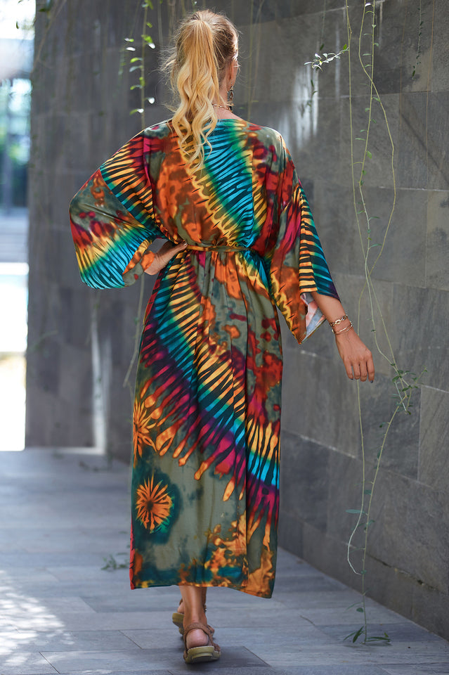 Tie Dye Belt Kimono Blouse (15 Colors) | Dress In Beauty