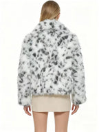 Faux Fur Leopard Print Cropped Jacket - View 7 | WEUXS