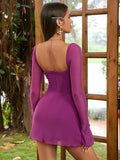 Lace up mesh mini dress - View 20 | WEUXS
