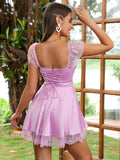 Lace Trim Fit and Flare Dress - View 26 | WEUXS