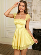 Lace Trim Fit and Flare Dress - View 33 | WEUXS