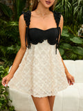 Floral Applique A-Line Mini Dress - View 6 | WEUXS
