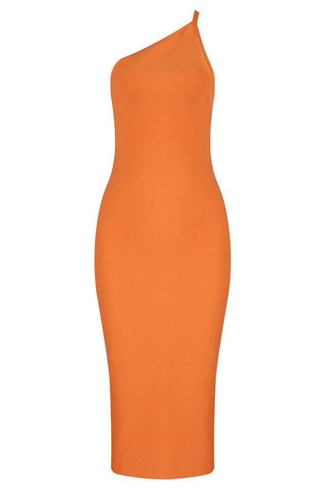 One Shoulder Orange Dress | Dress In Beauty