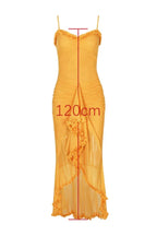 Apricot Ruffled Front Gown - View 12 | WEUXS